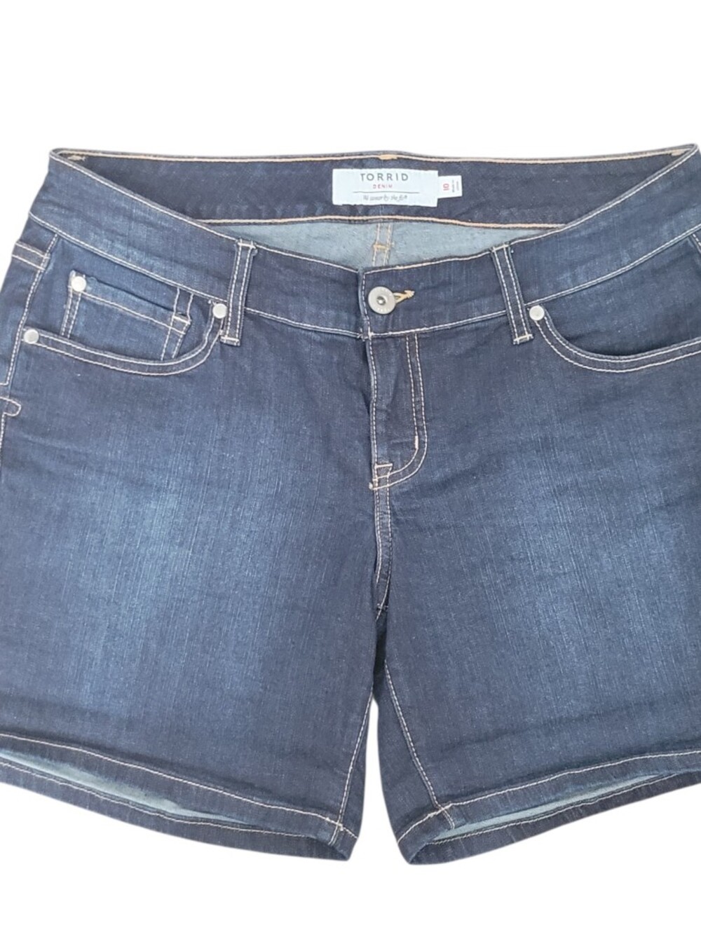 Torrid Dark Wash Stretch Denim Shorts Size 10